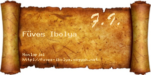 Füves Ibolya névjegykártya
